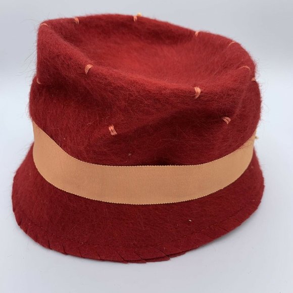 Vintage 50s Terry Sales Corporation Hat 100% Wool Shagfelt With Tafta Ribbon MCM - Picture 7 of 9